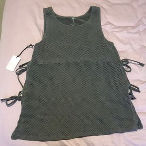 Charcoal Gray Tank w Tie Detailing!